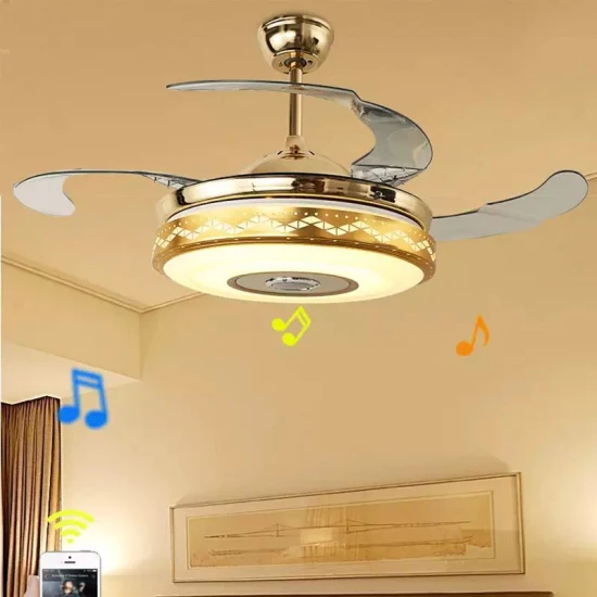 Lampadario colorato Blueteeth Smart Control tramite APP telefonica e luce invisibile del ventilatore da soffitto